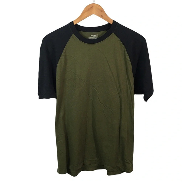TS754 Vintage Mens OLD NAVY Brand Ringer Baseball T Shirt L - Picture 1 of 4